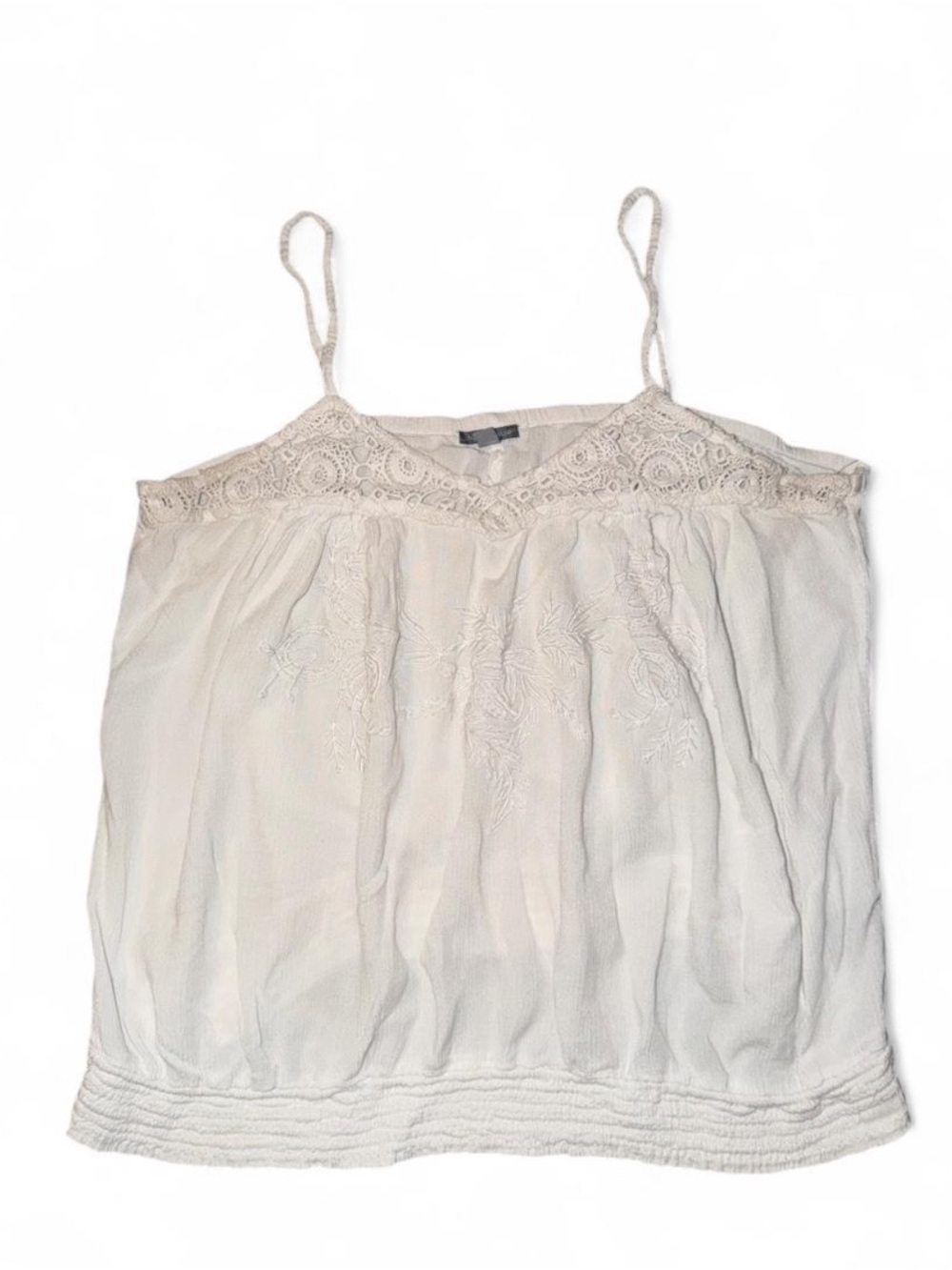 Charlotte Russe Ivory Lace Yoke Spaghetti Strap Camisole